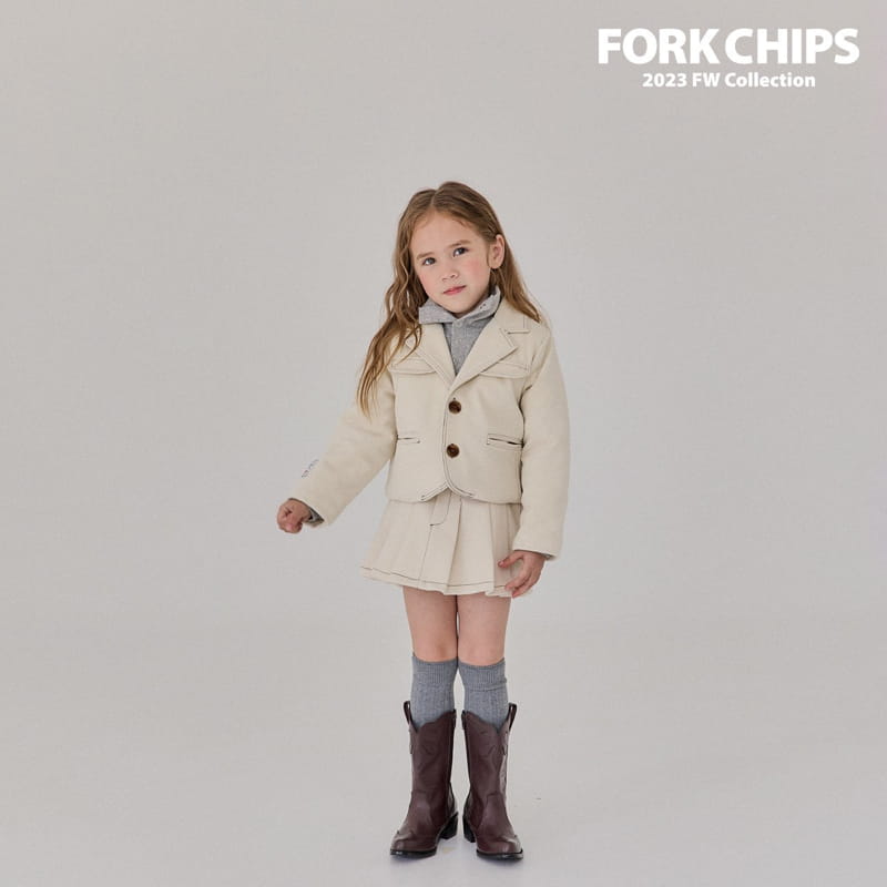 Fork Chips - Korean Children Fashion - #kidsshorts - Nuts Stitch Skirt