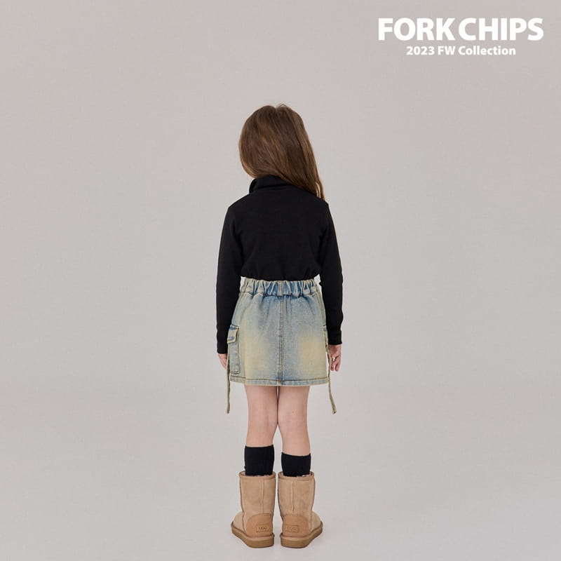 Fork Chips - Korean Children Fashion - #kidsshorts - Walker Denim Skirt - 9