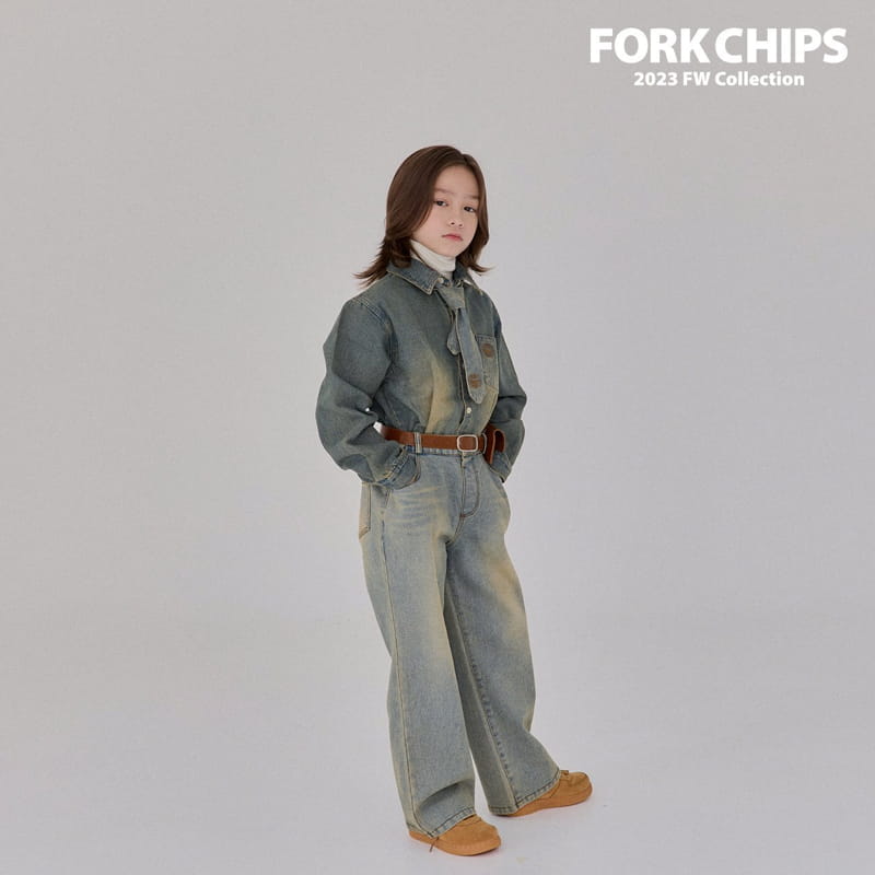 Fork Chips - Korean Children Fashion - #kidsshorts - Western Jeans - 3