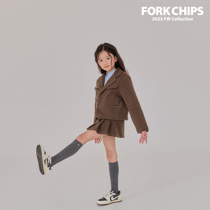 Fork Chips - Korean Children Fashion - #kidsstore - Nuts Stitch Jacket - 3