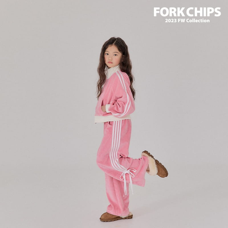 Fork Chips - Korean Children Fashion - #kidsstore - Kitch Velvet Zip-up - 5