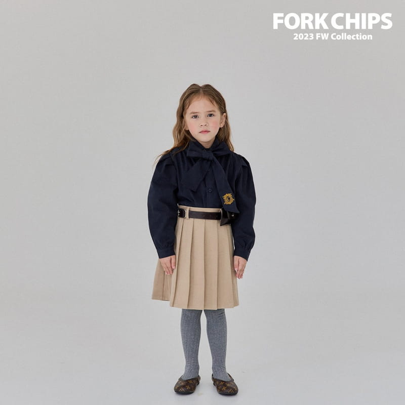 Fork Chips - Korean Children Fashion - #kidsstore - Half Pleats Skirt - 7