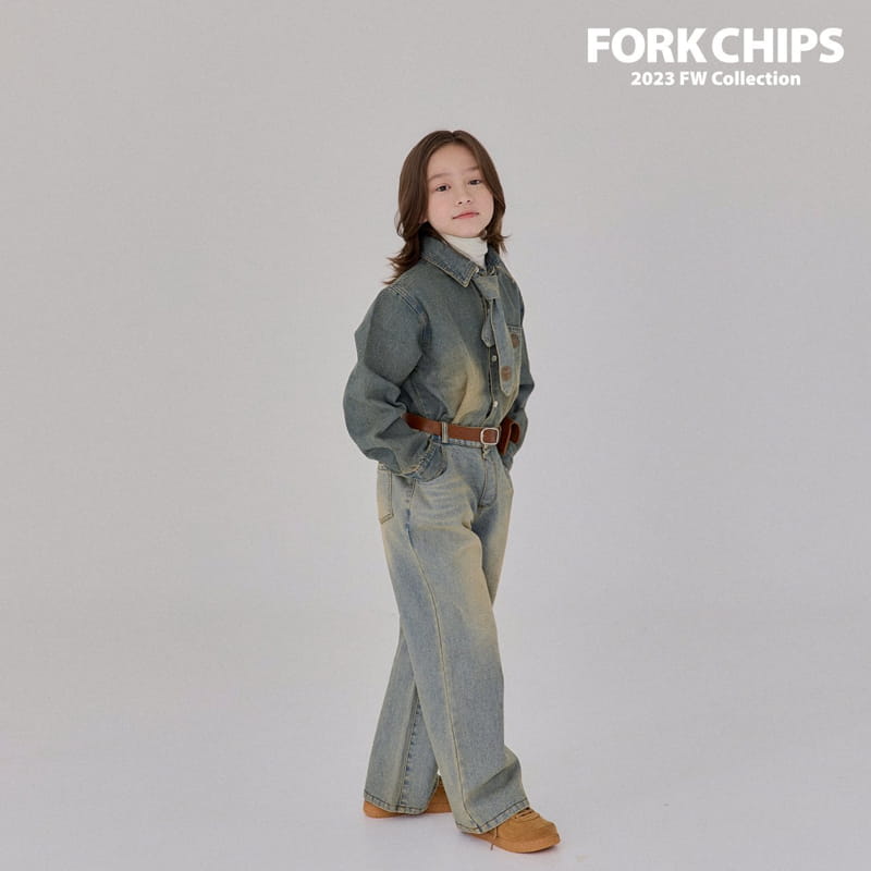 Fork Chips - Korean Children Fashion - #kidsshorts - Western Jeans - 4
