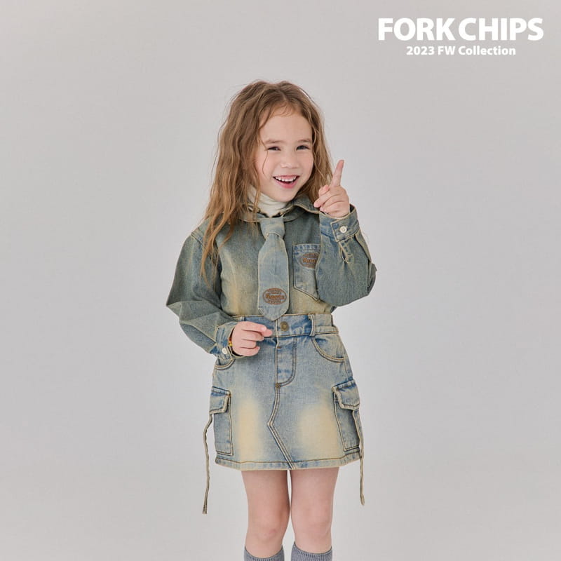 Fork Chips - Korean Children Fashion - #kidsstore - Root Denim Shirt - 3