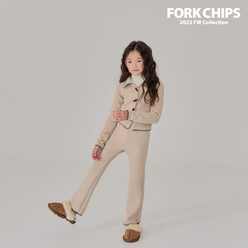 Fork Chips - Korean Children Fashion - #kidzfashiontrend - Chain Knit Cardigan