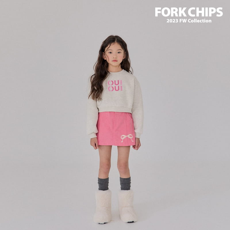 Fork Chips - Korean Children Fashion - #kidzfashiontrend - Ribbon Mini Skirt - 2