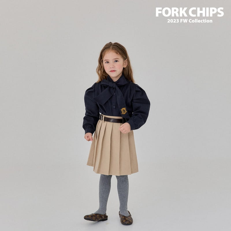 Fork Chips - Korean Children Fashion - #kidzfashiontrend - Half Pleats Skirt - 8