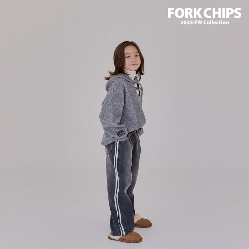 Fork Chips - Korean Children Fashion - #kidzfashiontrend - Line Jeans - 6