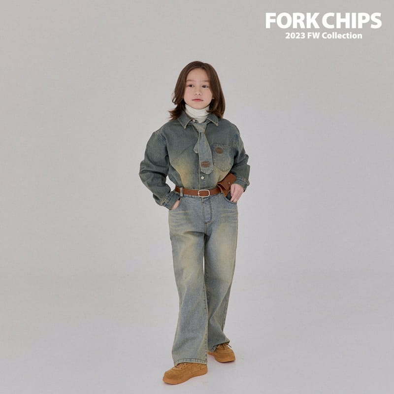 Fork Chips - Korean Children Fashion - #kidzfashiontrend - Western Jeans - 5