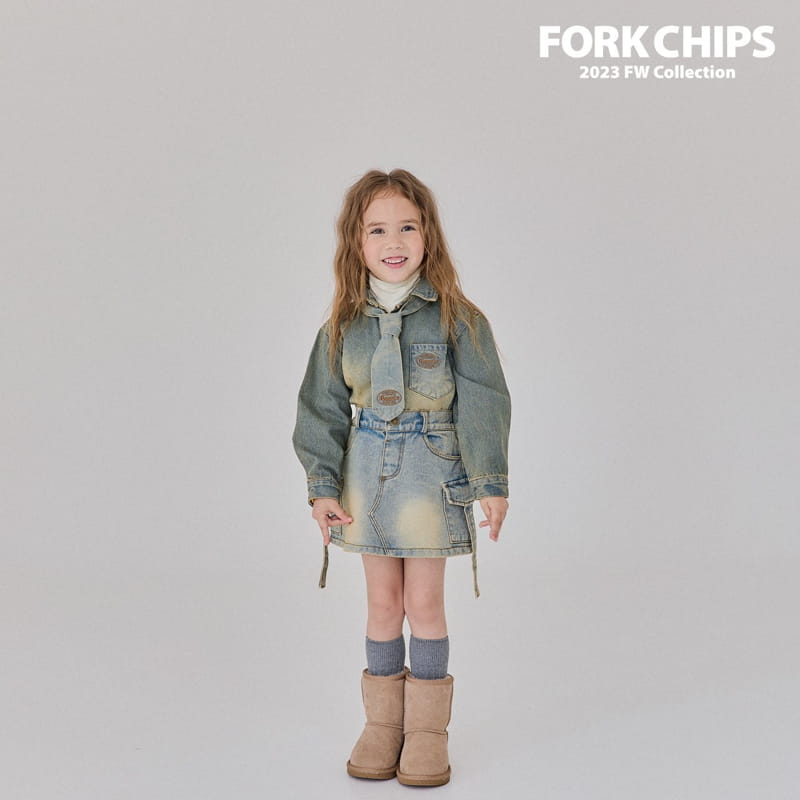 Fork Chips - Korean Children Fashion - #kidsstore - Root Denim Shirt - 4