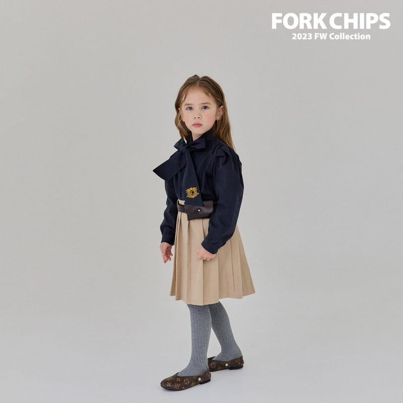 Fork Chips - Korean Children Fashion - #littlefashionista - Half Pleats Skirt - 10