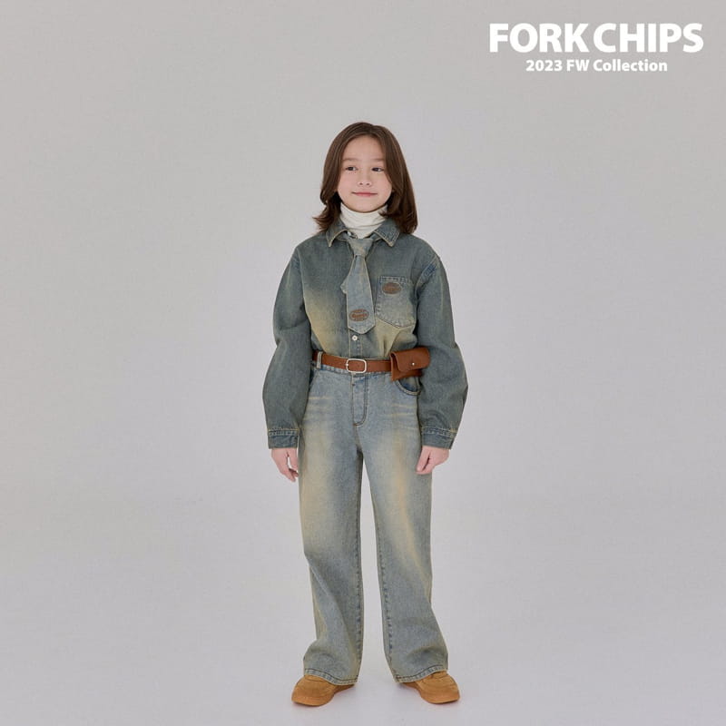 Fork Chips - Korean Children Fashion - #littlefashionista - Western Jeans - 7