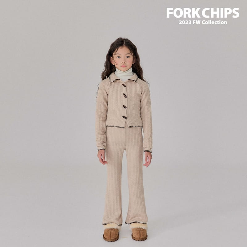 Fork Chips - Korean Children Fashion - #littlefashionista - Chain Knit Cardigan - 4