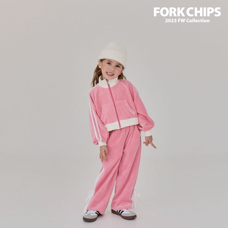 Fork Chips - Korean Children Fashion - #magicofchildhood - Kitch Velvet Zip-up - 9