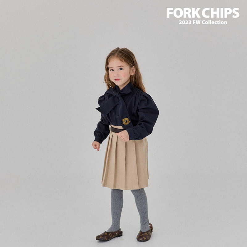 Fork Chips - Korean Children Fashion - #magicofchildhood - Half Pleats Skirt - 11