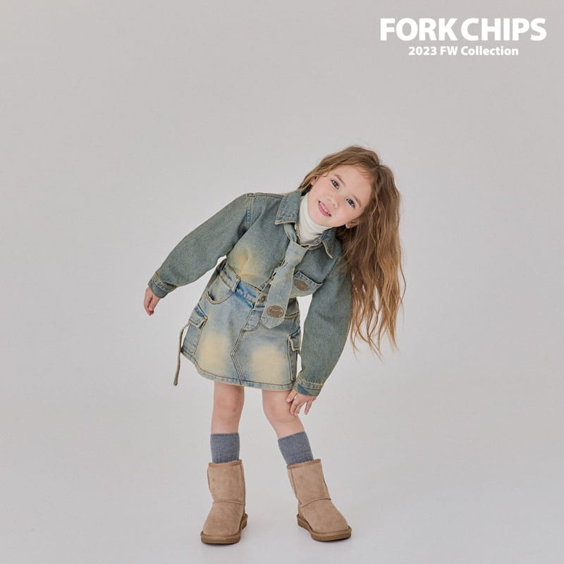 Fork Chips - Korean Children Fashion - #magicofchildhood - Root Denim Shirt - 7