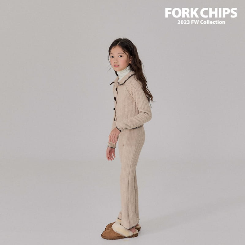 Fork Chips - Korean Children Fashion - #minifashionista - Chain Knit Cardigan - 5