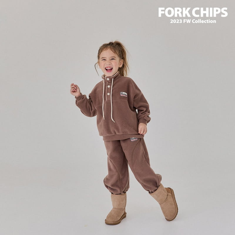 Fork Chips - Korean Children Fashion - #minifashionista - Round Snap Sweatshirt - 2