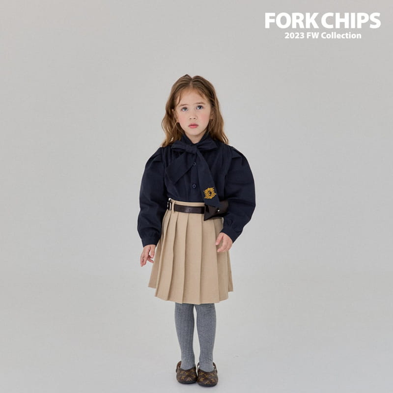 Fork Chips - Korean Children Fashion - #minifashionista - Half Pleats Skirt - 12