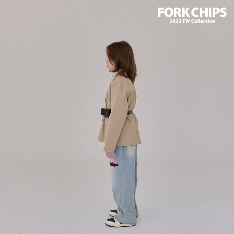 Fork Chips - Korean Children Fashion - #minifashionista - Chips Embrodiery Jeans - 11