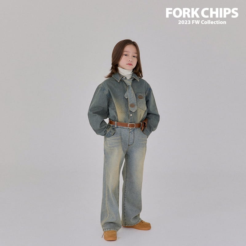 Fork Chips - Korean Children Fashion - #minifashionista - Western Jeans - 9