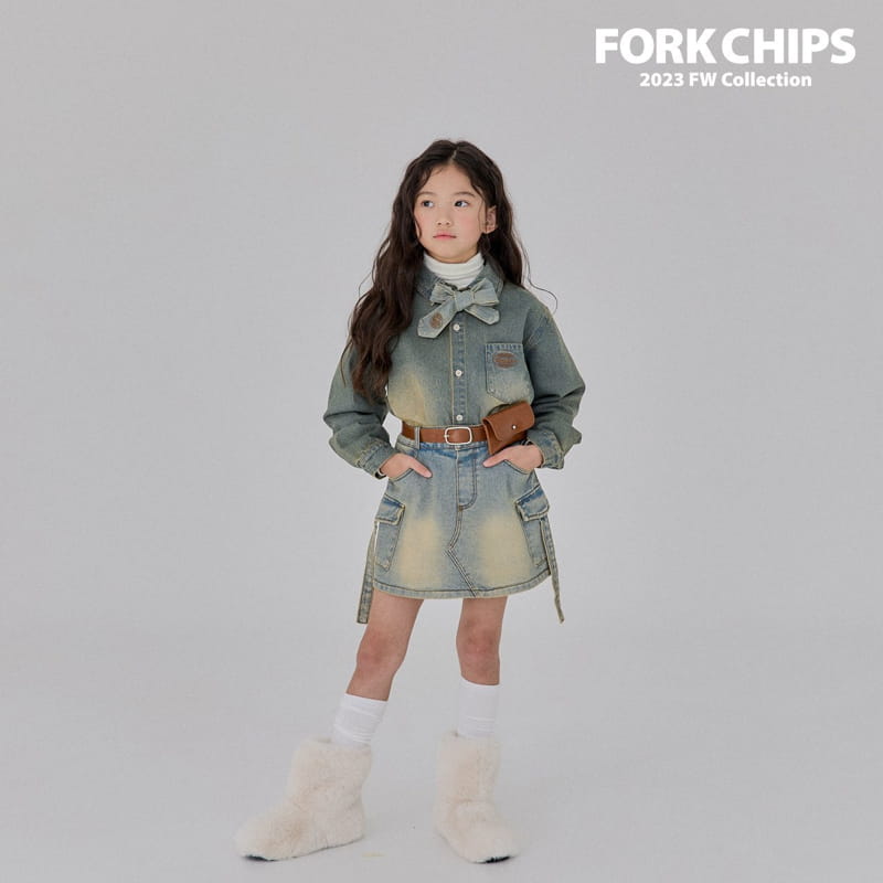 Fork Chips - Korean Children Fashion - #minifashionista - Root Denim Shirt - 8
