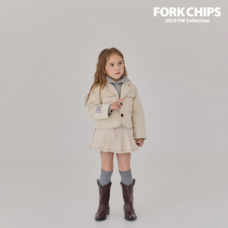 Fork Chips - Korean Children Fashion - #prettylittlegirls - Nuts Stitch Skirt - 8