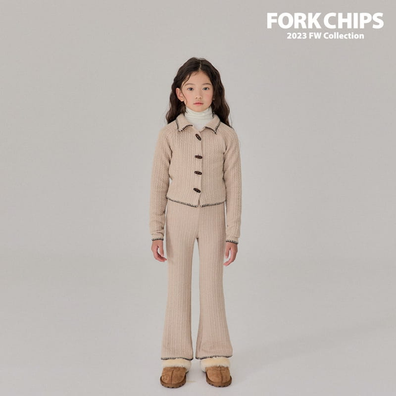 Fork Chips - Korean Children Fashion - #prettylittlegirls - Chain Knit Cardigan - 6