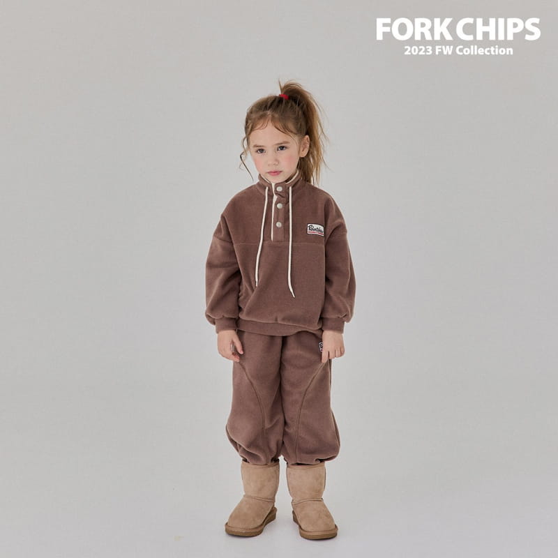 Fork Chips - Korean Children Fashion - #prettylittlegirls - Round Snap Sweatshirt - 3