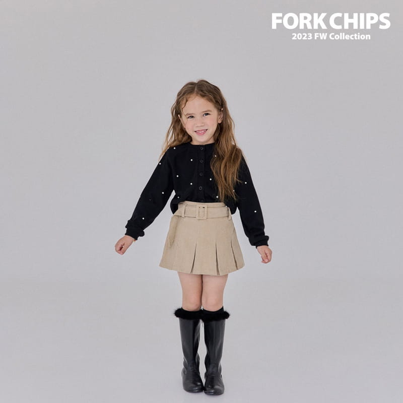 Fork Chips - Korean Children Fashion - #stylishchildhood - Pearl Crop Cardigan - 10