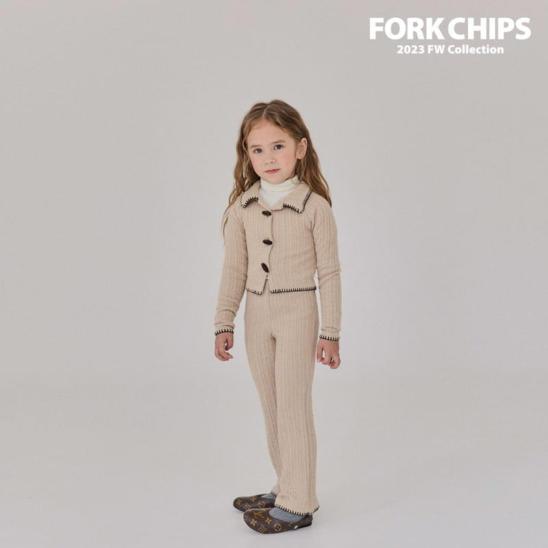 Fork Chips - Korean Children Fashion - #stylishchildhood - Chain Knit Cardigan - 9
