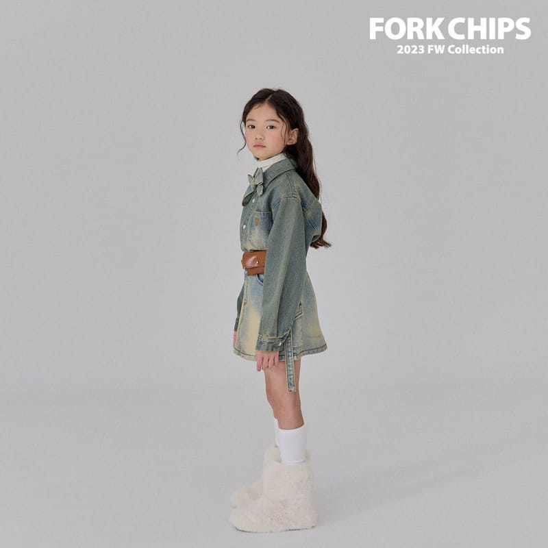 Fork Chips - Korean Children Fashion - #stylishchildhood - Root Denim Shirt - 12