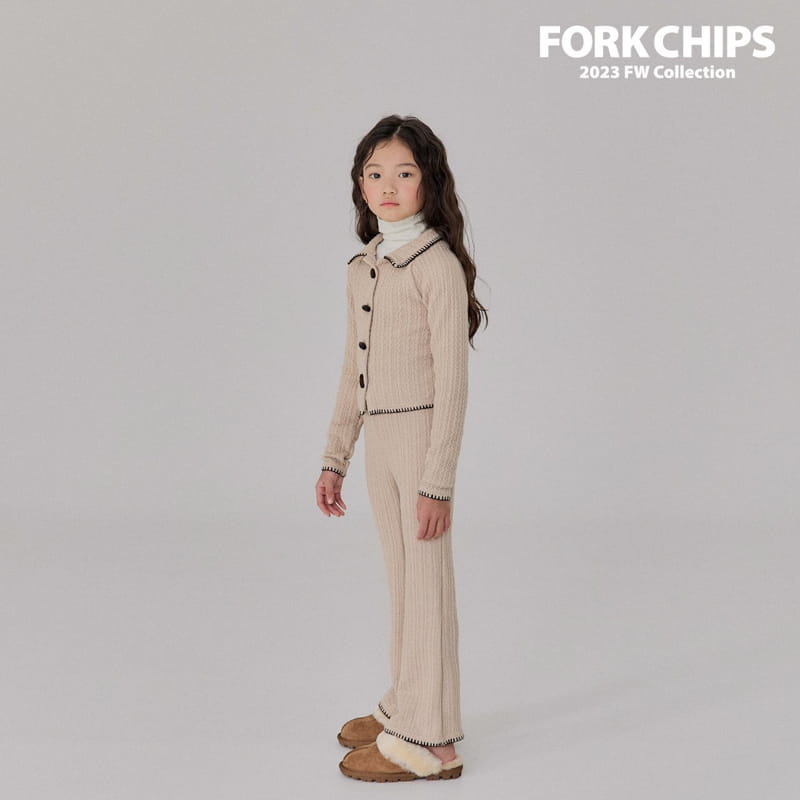 Fork Chips - Korean Children Fashion - #todddlerfashion - Chain Knit Cardigan - 7