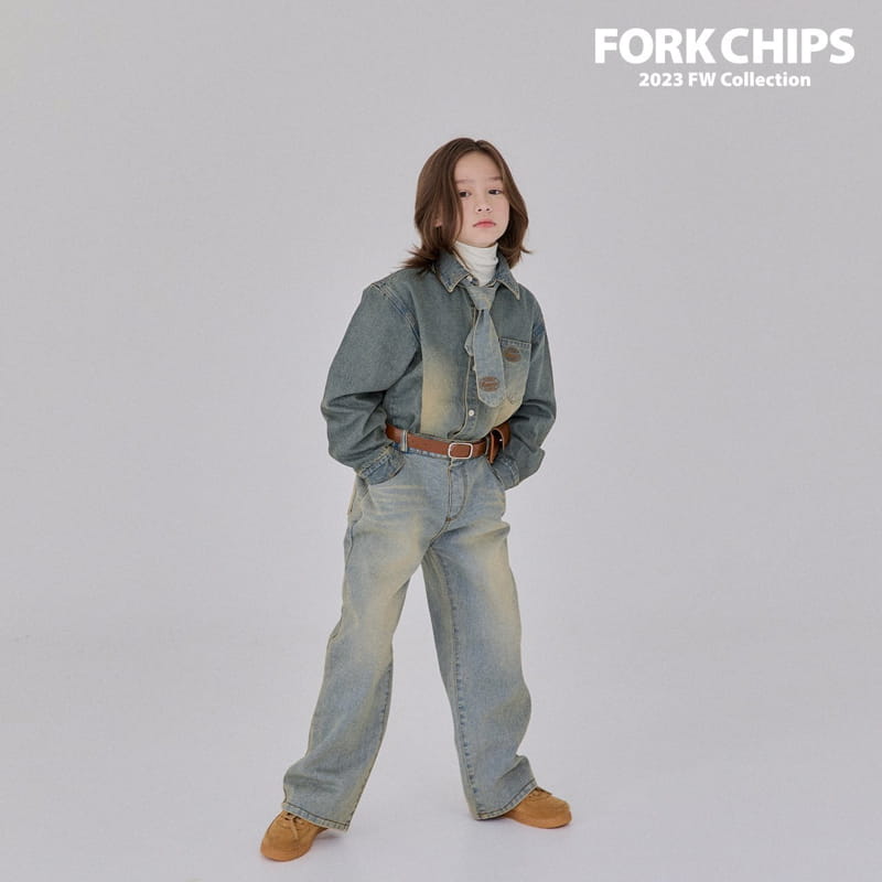 Fork Chips - Korean Children Fashion - #todddlerfashion - Western Jeans - 11