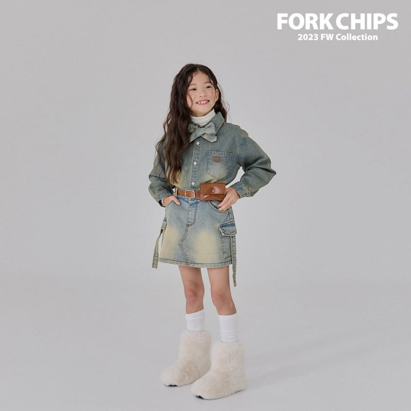 Fork Chips - Korean Children Fashion - #todddlerfashion - Root Denim Shirt - 10