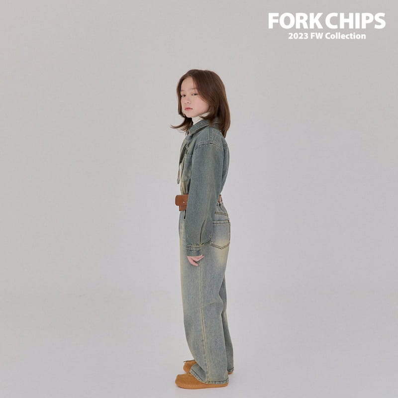 Fork Chips - Korean Children Fashion - #toddlerclothing - Western Jeans - 12