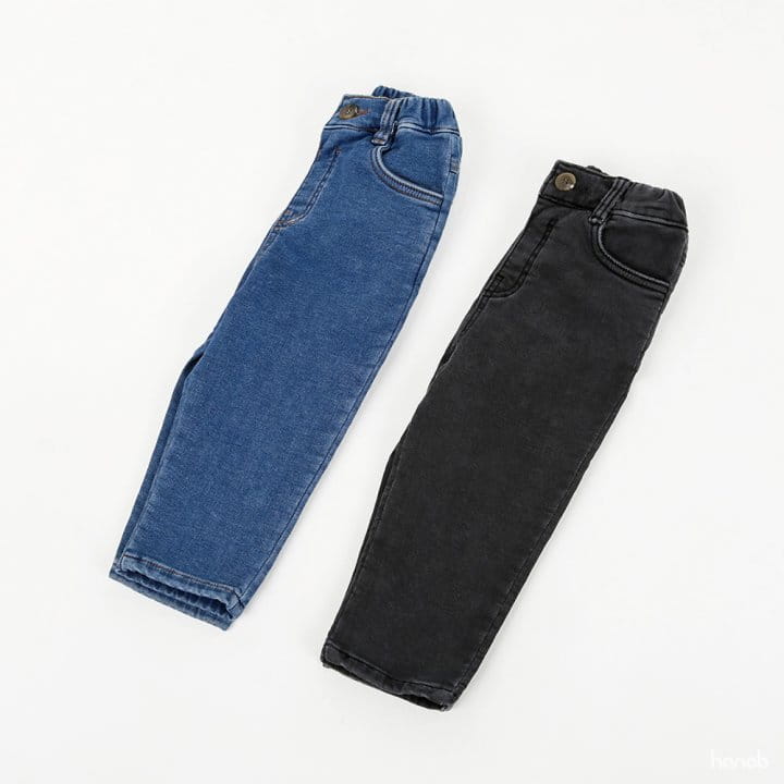 Hanab - Korean Children Fashion - #Kfashion4kids - Striaght Fleece Jeans - 7