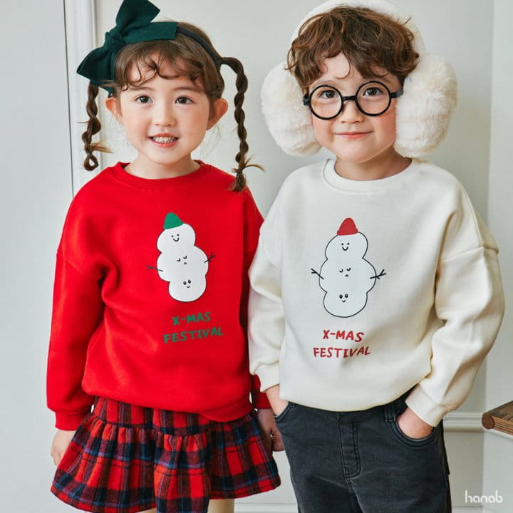 Hanab - Korean Children Fashion - #kidsshorts - Snowman Sweatshirt - 2