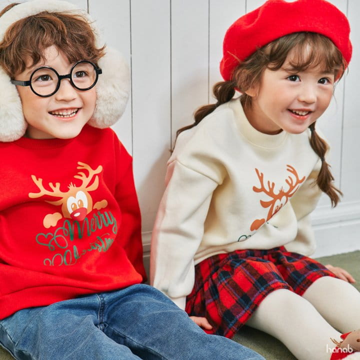 Hanab - Korean Children Fashion - #kidsshorts - Rudolf Sweatshirt