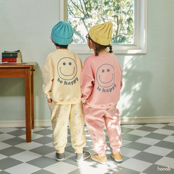 Hanab - Korean Children Fashion - #kidzfashiontrend - Be Happy Top Bottom Set - 2