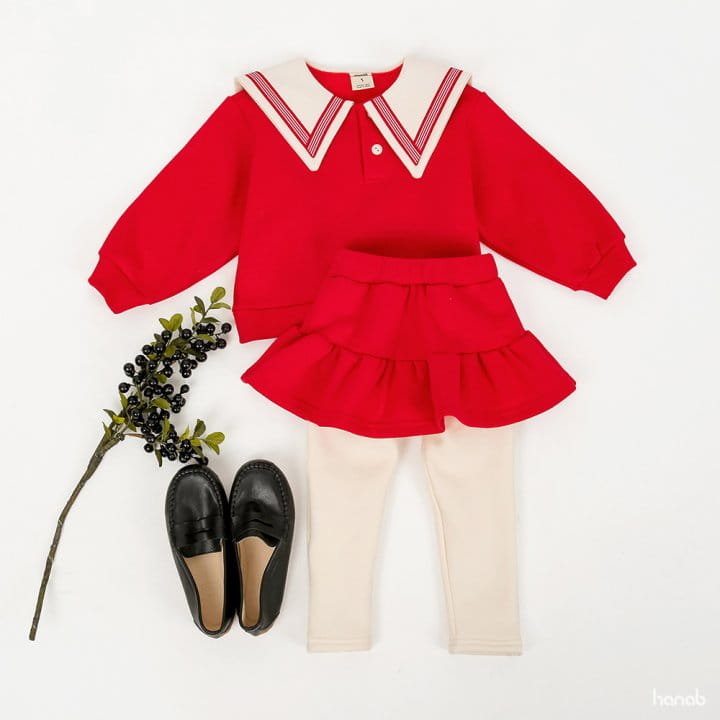 Hanab - Korean Children Fashion - #todddlerfashion - Point Collar Top Bottom Set Skirt - 2