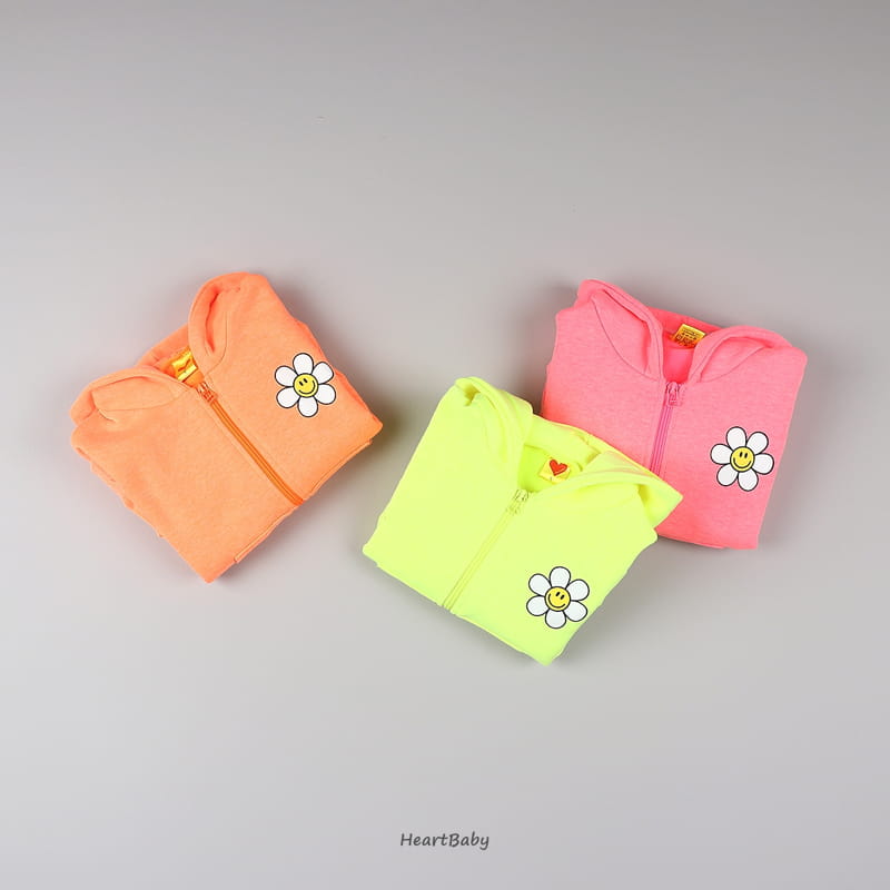 Heart Baby - Korean Children Fashion - #designkidswear - Sun Flower Hoody Zip-up