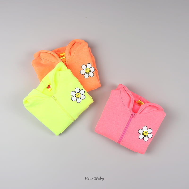 Heart Baby - Korean Children Fashion - #discoveringself - Sun Flower Hoody Zip-up - 2