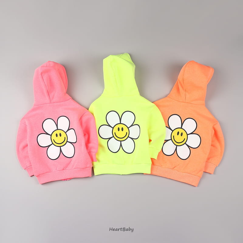Heart Baby - Korean Children Fashion - #fashionkids - Sun Flower Hoody Zip-up - 3