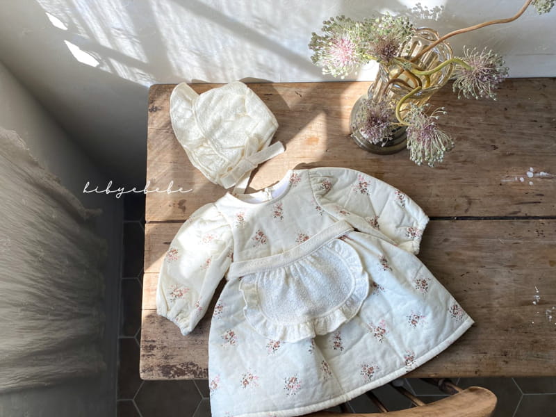 Hi Byebebe - Korean Baby Fashion - #babyfever - Cozy Lace Apron Bonnet Set - 6