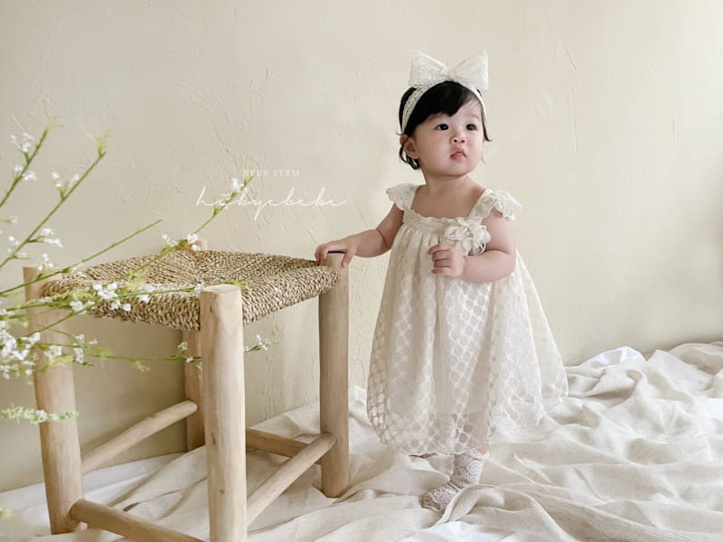 Hi Byebebe - Korean Baby Fashion - #babyfever - Frog Flower Lace One-piece - 8