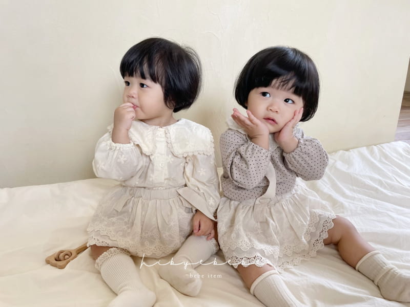 Hi Byebebe - Korean Baby Fashion - #babygirlfashion - Lace Dungarees Bloomer - 3
