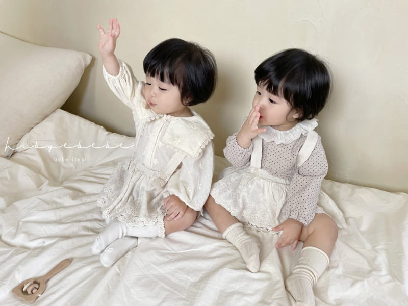 Hi Byebebe - Korean Baby Fashion - #babyoninstagram - Lace Dungarees Bloomer - 5