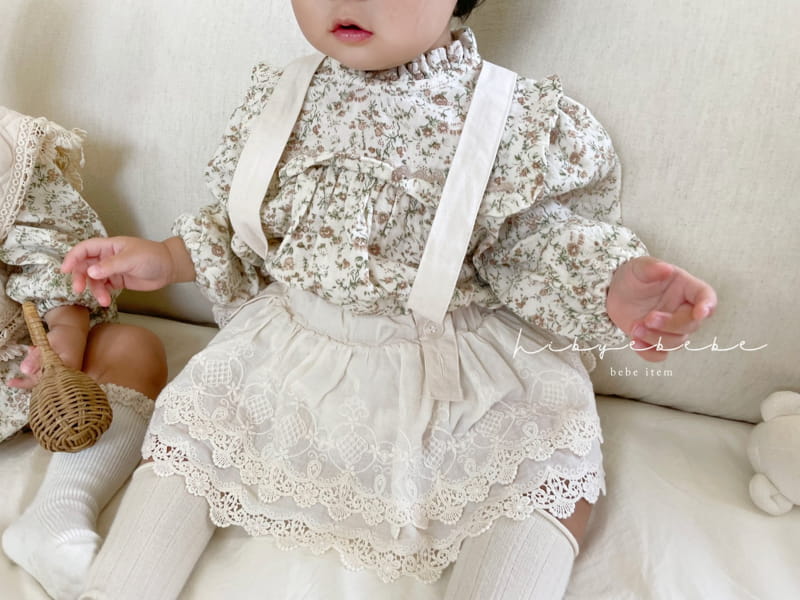 Hi Byebebe - Korean Baby Fashion - #babyoutfit - Lace Dungarees Bloomer - 7