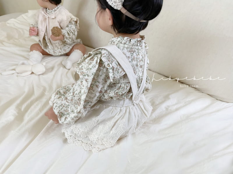 Hi Byebebe - Korean Baby Fashion - #babyoutfit - Lace Dungarees Bloomer - 8